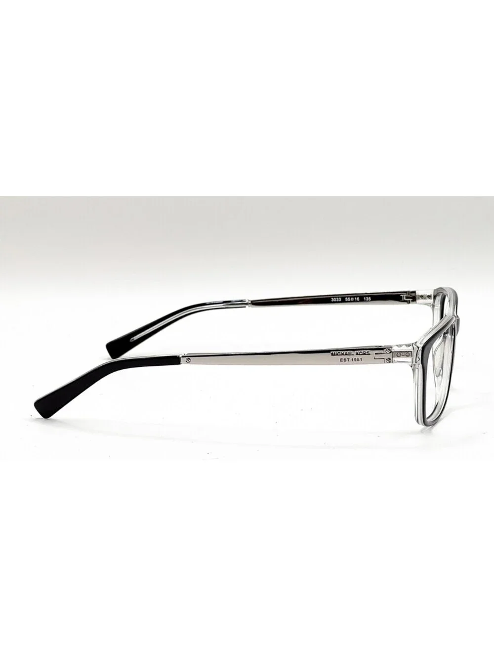 Michael Kors MK 4017 3033 Black/Silver Rectangle Authentic Eyeglass Frames 55-16